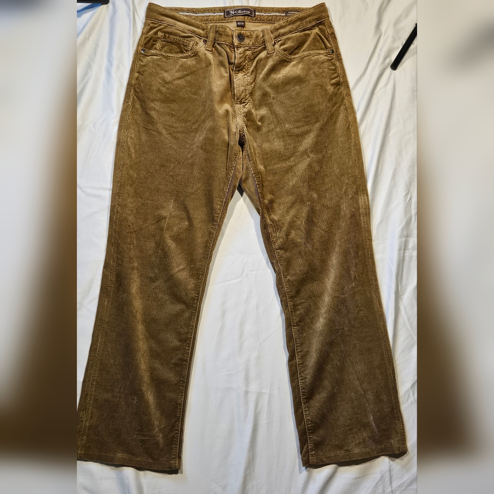 34 Heritage Charisma Classic Nordstrom mens olive green corduroy pants 35 x 32